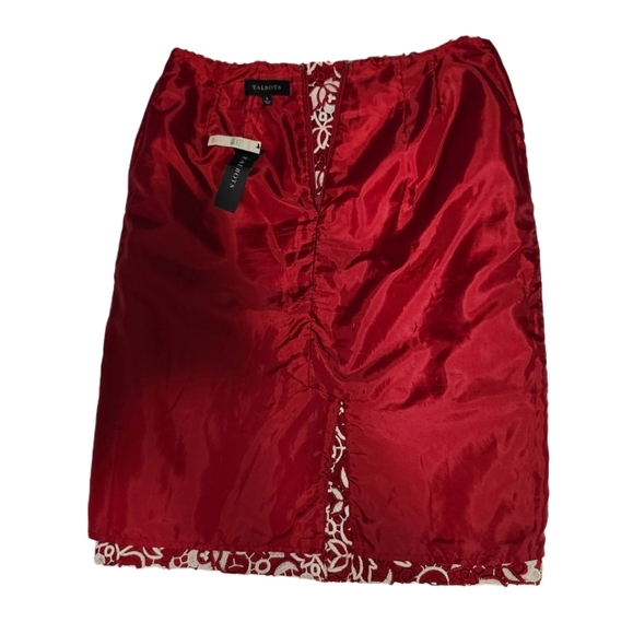 NWT Talbots Size 6 Pencil Skirt Red & White - Picture 12 of 14